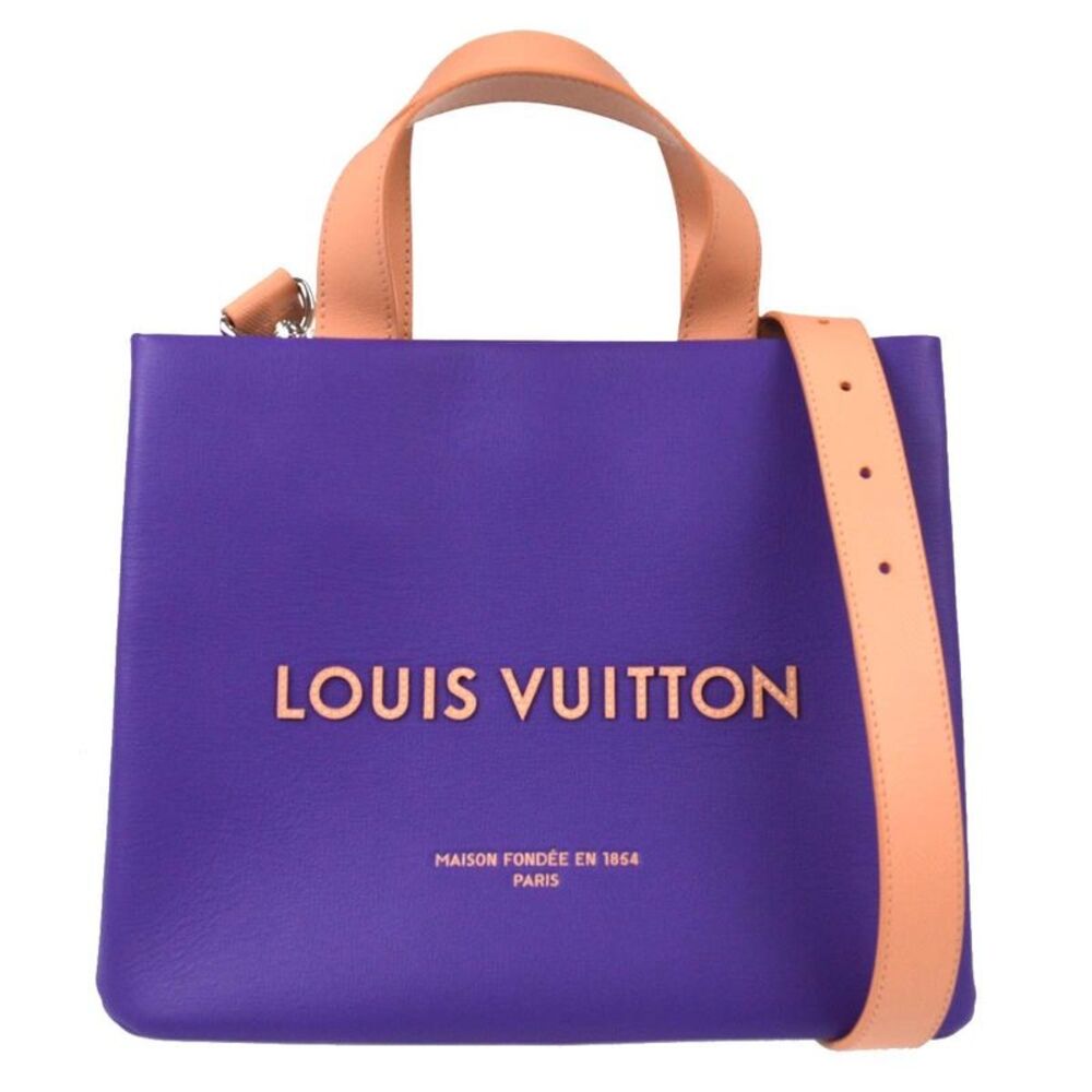 Louis Vuitton Shopper Leather Purple Leather Tote Bag Bag